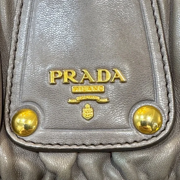 PRADA dark tan Leather Tote Bag - Picture 2 of 8